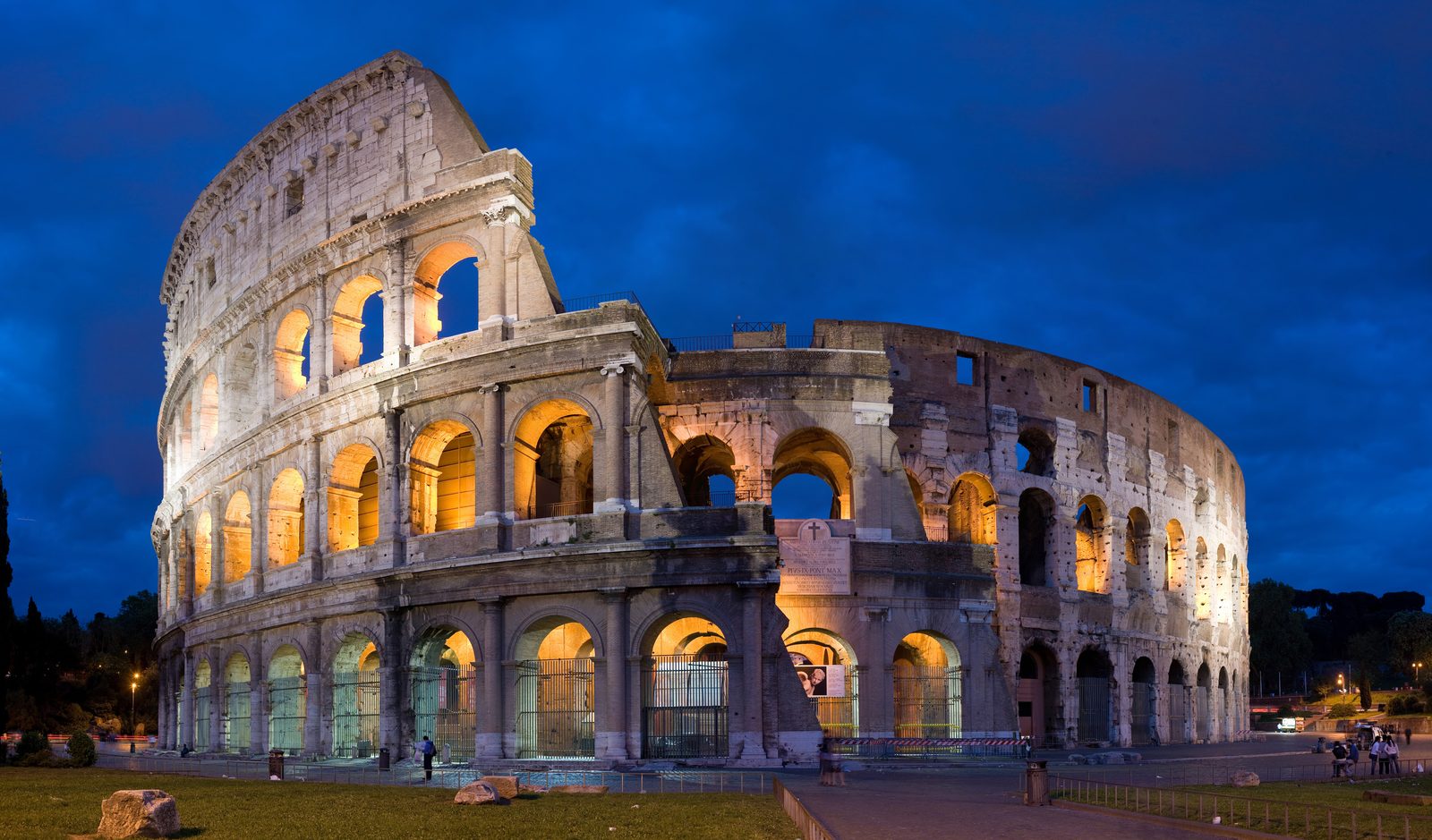 The Colosseum at dusk