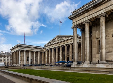 The south front of the British Museum, Great Russell Street, Bloomsbury