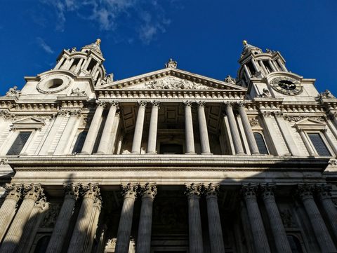 The west front of St Paul's Cathedral, Ludgate Hill
