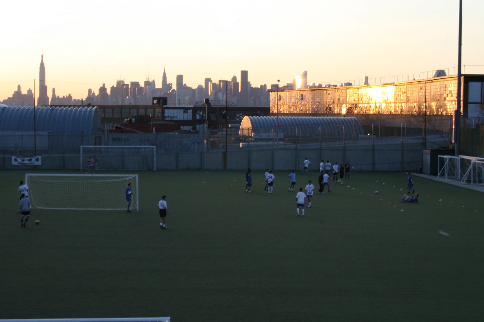 Training on the Oval at low sun