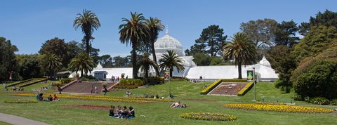 The Conservatory of Flowers above Conservatory Valley